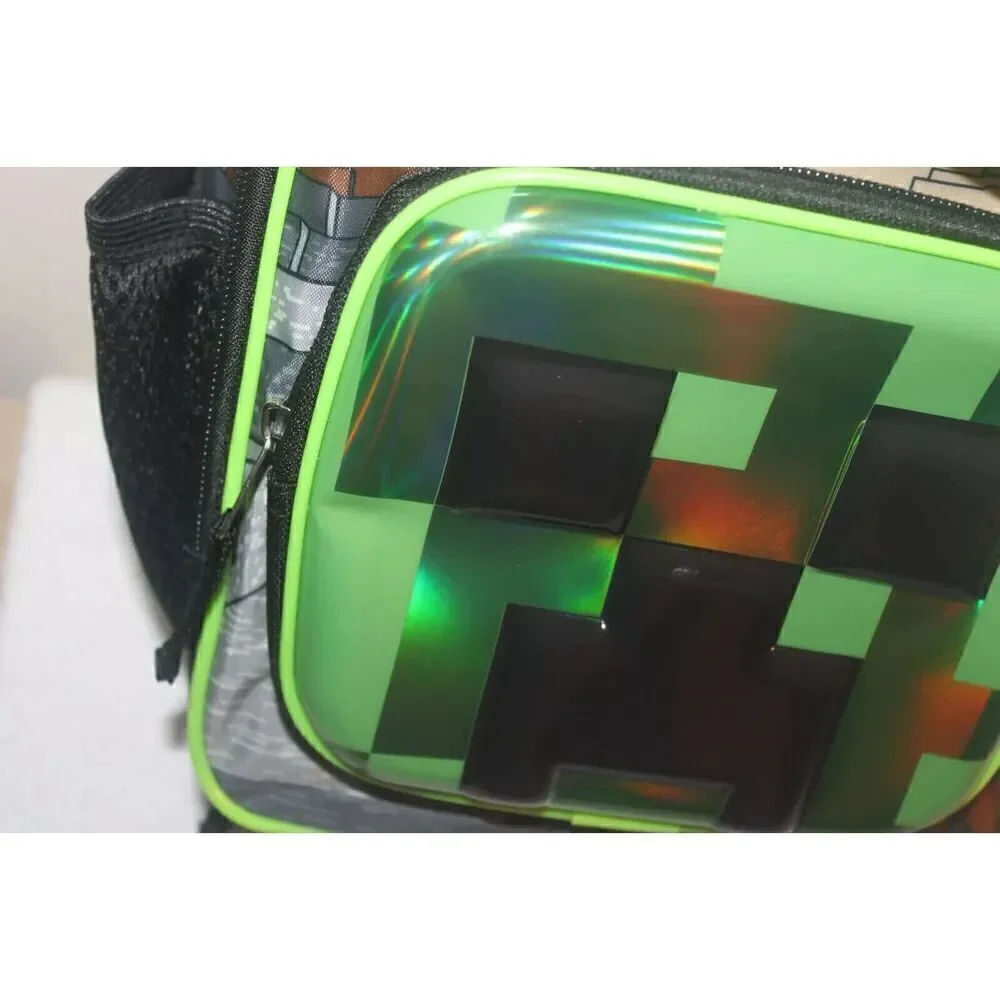 MINECRAFT CREEPER Kids BPA-Free Insulated Lunch Tote Box w/ Bottle Pocket